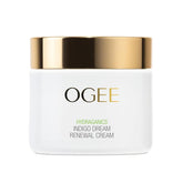 Ogee Indigo Dream Renewal Cream bottle pump for daily hydration and soft skin