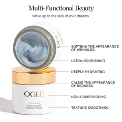 Ogee Indigo Dream Renewal Cream spread on hand demonstrating absorption