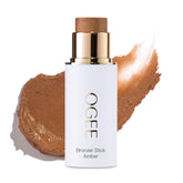 Ogee Sculpted Face Stick Amber Sun-Kissed Bronze closeup shows creamy texture for smooth, hydrated bronze glow