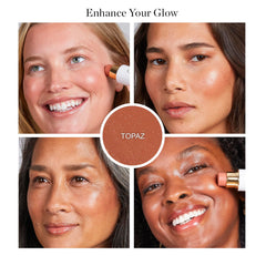 Ogee Sculpted Face Stick Topaz swatches reveal natural rosy peach shade