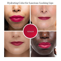 Ogee Tinted Sculpted Lip Oil Azalea on lips demonstrates buildable color and smooth glide
