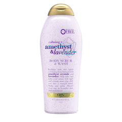 OGX Calming Amethyst Lavender bottle for gentle daily cleansing and relaxation.