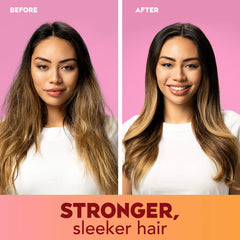 OGX Miracle Gloss Spray enhances shine and frizz control on smooth strands