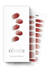 ohora N Fig Jam packaging shows pink-ombre nail wraps for easy home manicures.