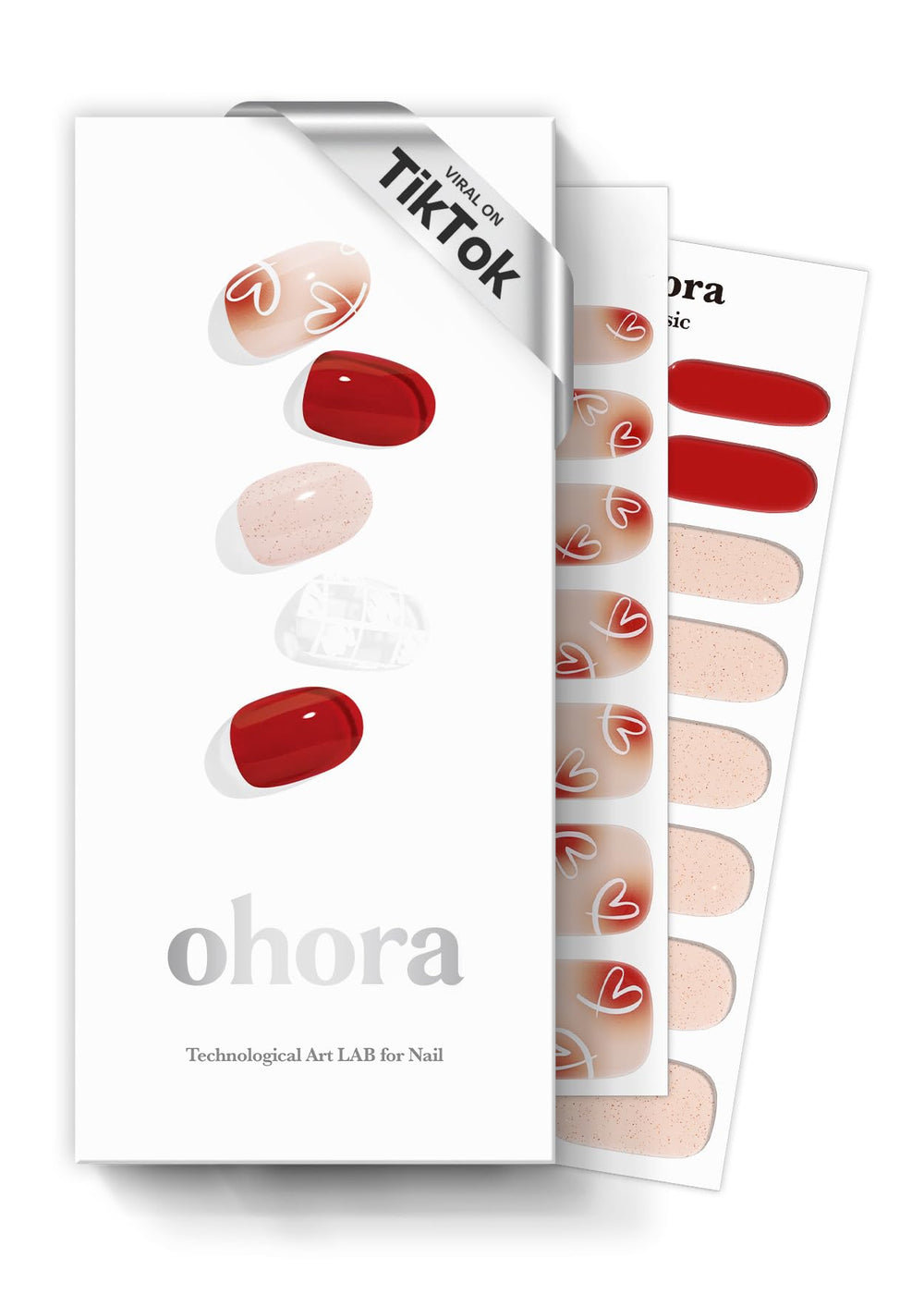 ohora N Love-Sign nail strips box front for easy home manicure convenience