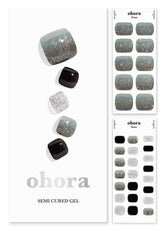 ohora Semi Cured Gel Pedi Strips P Caviar box closeup for at-home salon-quality nails