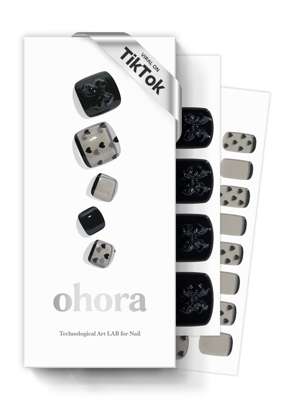 ohora p heart lace pedi strips pack shows 30 wraps for easy at-home salon-style nails