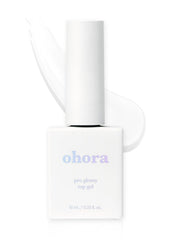 ohora Gel Nail Care Pro Glossy Top Gel application closeup highlights smooth texture and easy use