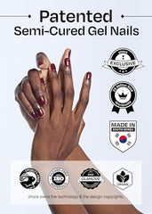 Ohora gel nail strips applied close-up for precise placement