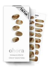 Ohora N Cafe Creme gel nail strips box showing complete set for at-home salon-quality nails.