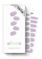 ohora Semi Cured Gel Nail Strips N Cream Lavender packaging with prep pads and tools for at-home nails