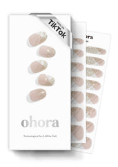 ohora Semi Cured Gel Nail Strips N Golden Glint box front for salon-quality nails.