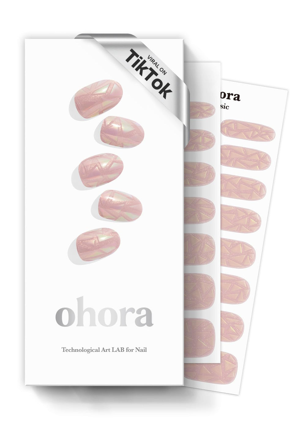 ohora Semi Cured Gel Nail Strips N Pink Wonderland box ready for at-home manicure.