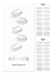 ohora Semi Cured Gel Nail Strips in N Silver Chrome showcase a metallic finish for at-home salon-quality nails.