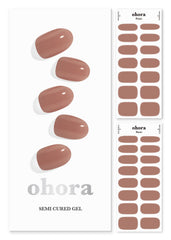 ohora semi-cured gel nail strips in N Bare Brick box for easy at-home manicure