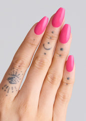 ohora semi-cured nail strips on nails during application for quick salon-like results