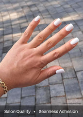 ohora Semi Cured Gel Nail Strips N Clean White long-wear appearance with waterproof top gel.