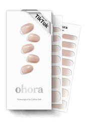 Ohora semi-cured nail strips mild latte box shows complete set for nails
