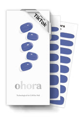 ohora semi-cured nail strips blue swatches show vibrant tint options
