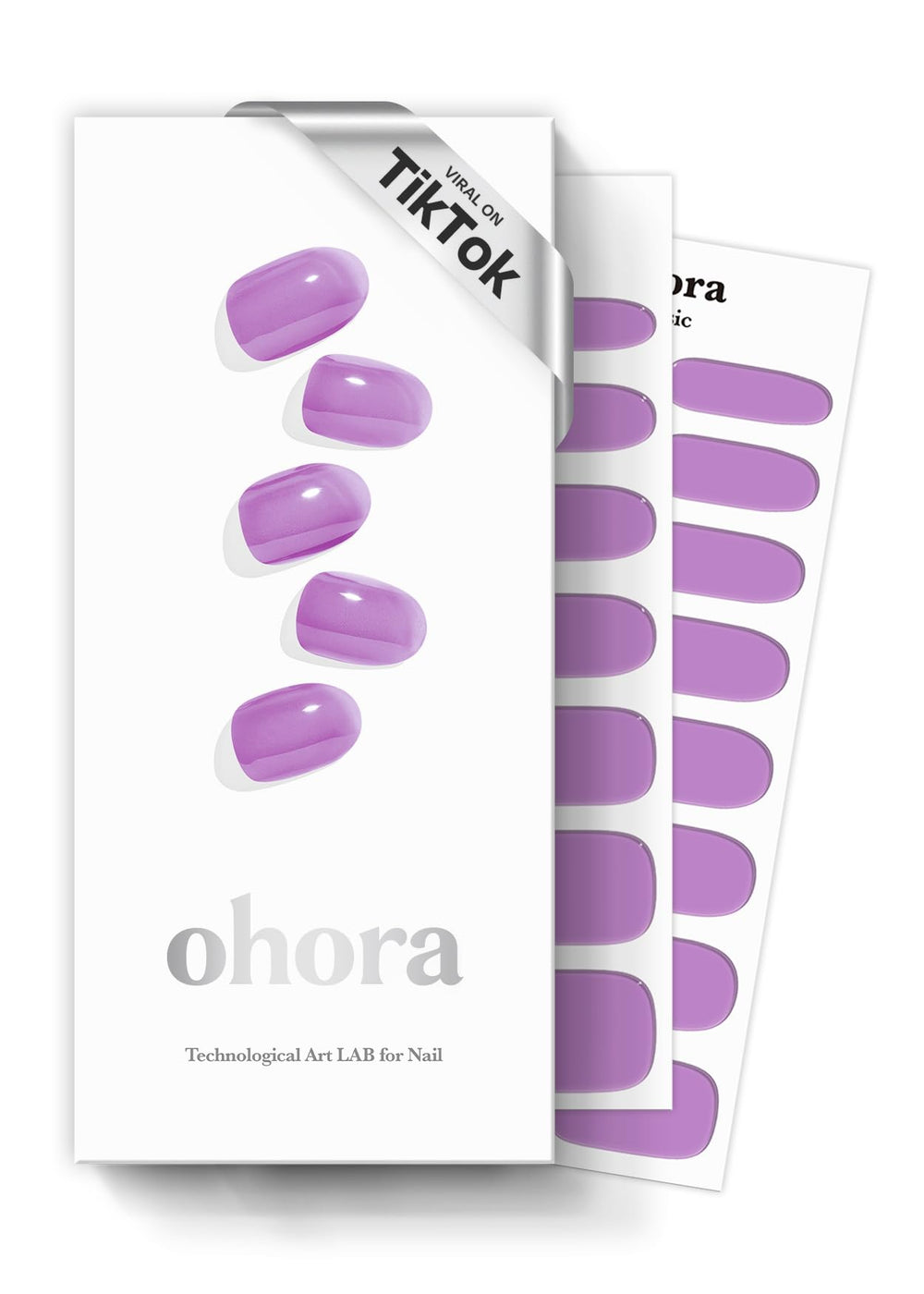 ohora semi cured gel nail strips in purple tint pop easy at-home application.