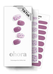ohora N Violeta packaging shows glossy purple gel nail strips for quick manicure