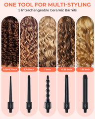 Ohuhu curling wand 0.35-0.7 inch barrel for tight curls.