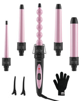 Ohuhu curling wand set barrels closeup with ceramic coating for smooth curls