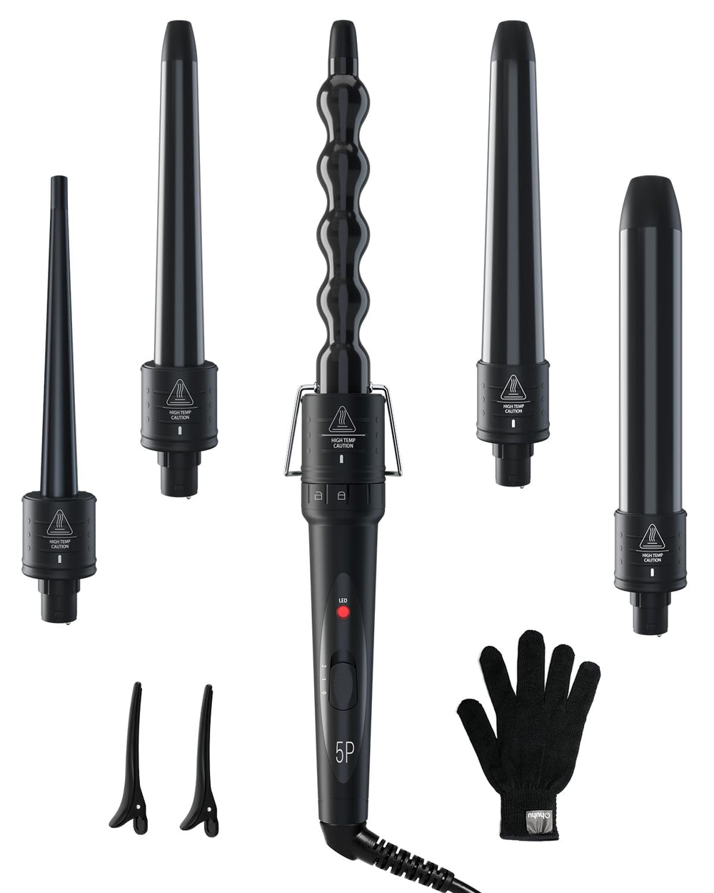 Ohuhu curling wand set barrels collection enables versatile styling.