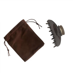 OideGuiing acetate hair clip coffee in-use bun demonstrates secure hold during workouts.
