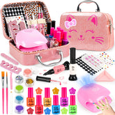 Oisacirg Kids Nail Polish Set cat storage case keeps art supplies tidy for playtime.