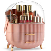 Oizeir covered makeup countertop with clear lid keeps cosmetics dust-free and visible for easy access.