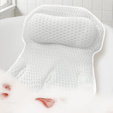 OiZenhio Luxury Bath Pillow white front view with spa-like neck support