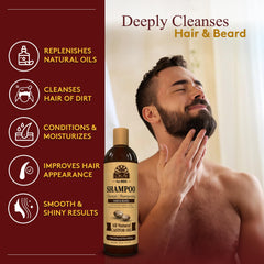 OKAY for MEN Castor Shampoo lather on scalp demonstrates gentle cleansing and moisturizing action