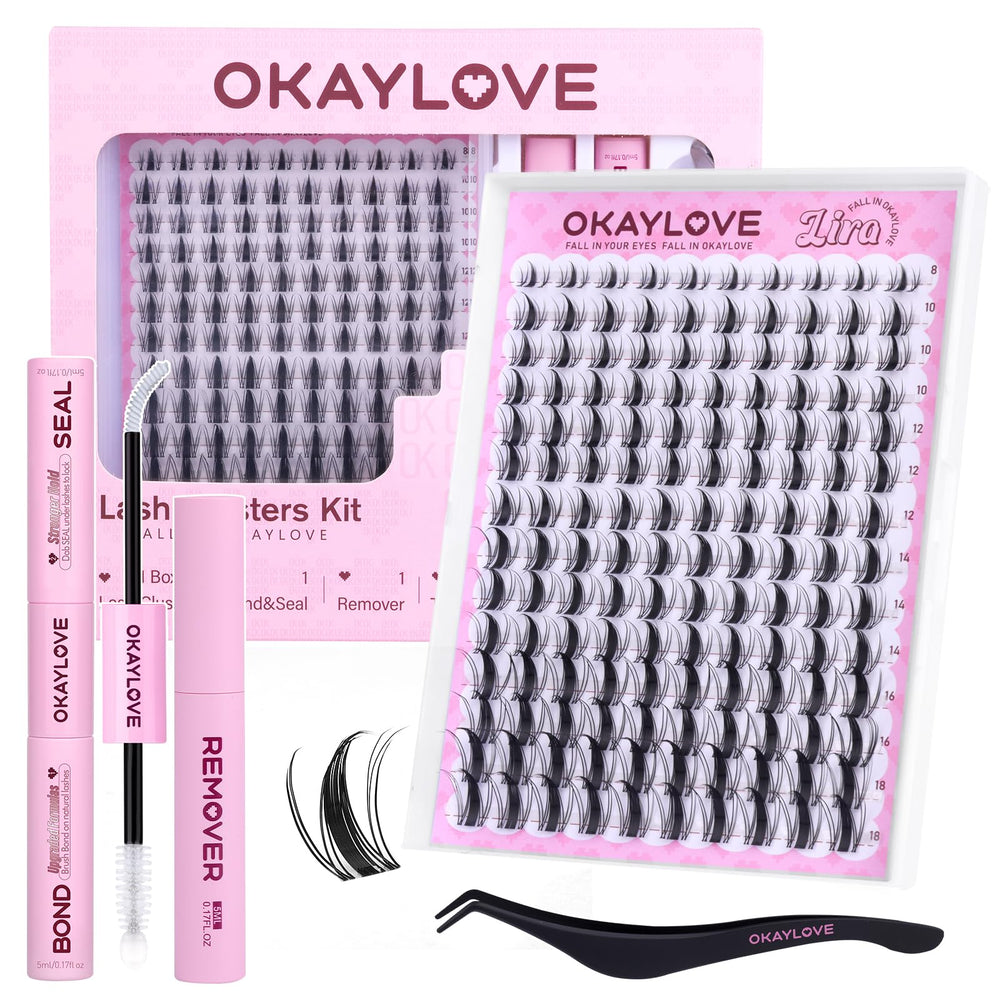 OKAYLOVE LIRA manga lash clusters closeup for fluttery, anime-inspired eye definition.