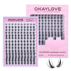 OKAYLOVE manga lash clusters spikes LIRA 8-18mm closeup for airy fluttery eyes.