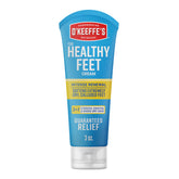 O'Keeffe's Healthy Feet Cream Tube close-up showing hydrated feet benefit