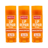 O'Keeffe's Lip Repair stick packaging shows portable moisture for extremely dry lips