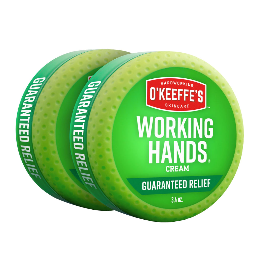 O'Keeffe's Working Hands jar closeup showing concentrated, unscented hydration.