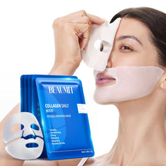 Okela 7 pack collagen face mask pack highlights bulk value for overnight hydration.