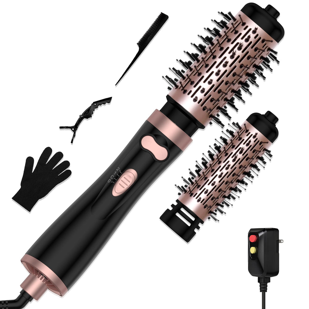 OKWRAP 3-in-1 rotating hair dryer brush for efficient styling and drying