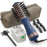 Olaermoso dual-voltage travel hair dryer brush for worldwide styling