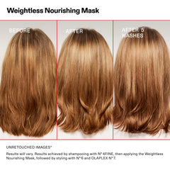 Stylist applying Olaplex mask to fine hair demonstrating volumizing benefit