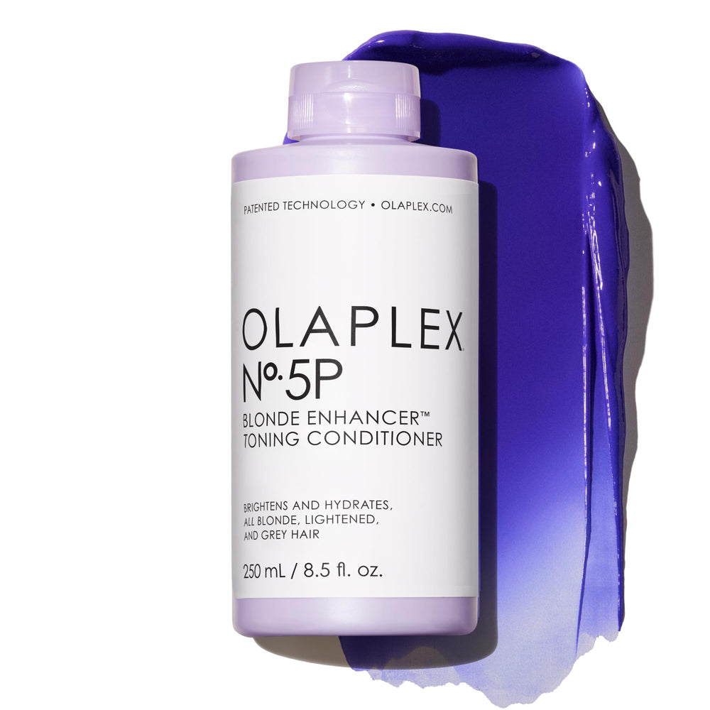 Olaplex Nº.5P front packaging showing bottle and purple conditioner benefits