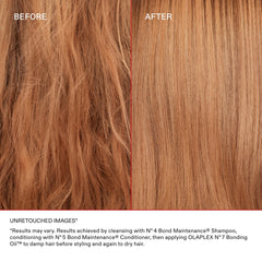 Olaplex No.6 cream spread on fingers, tames frizz and smooths hair texture