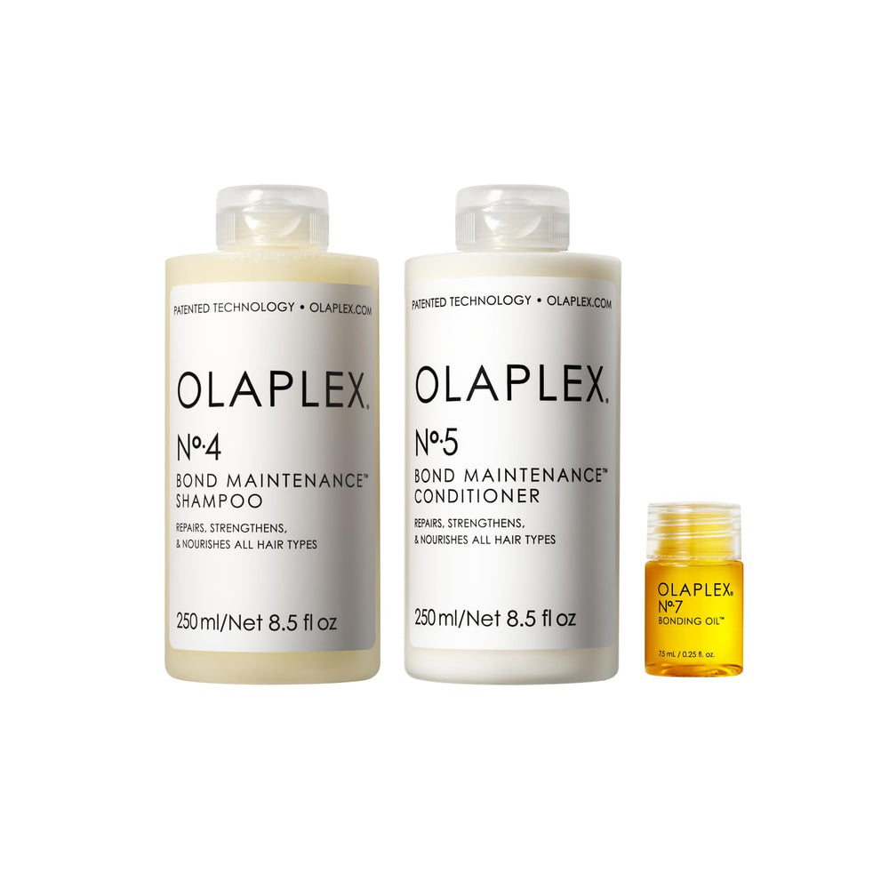 Olaplex front packaging set showing trio and professional results