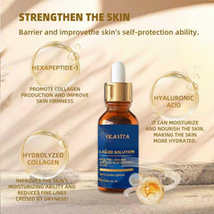 OLAVITA serum texture on skin demonstrating lightweight absorption.