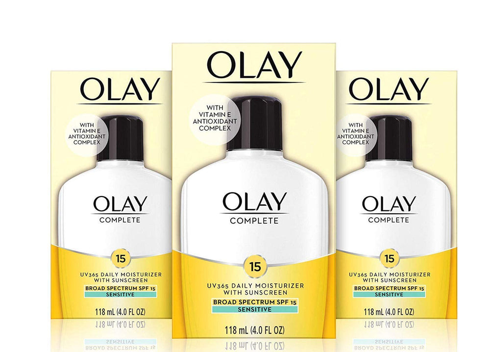 OLAY Complete All Day Moisturizer SPF 15 bottle front — daily hydration with SPF.