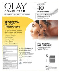 OLAY Complete SPF40 matte finish application image showing non-greasy feel