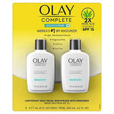 Olay Complete UV Plus Moisturizer SPF 15 closeup showing oil-free hydration.
