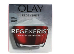 OLAY Regenerist micro-sculpting cream jar showing smooth texture and premium packaging